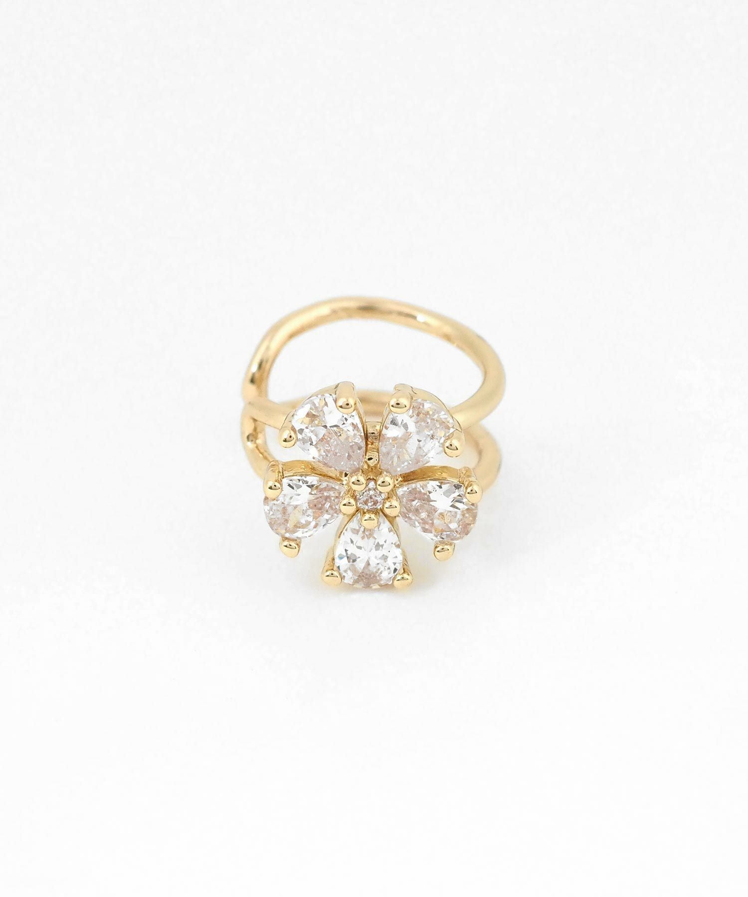 ビジューフラワーイヤーカフ