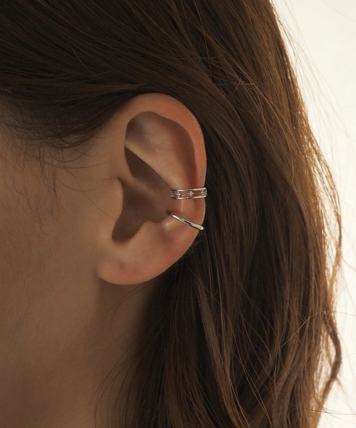 クラシカルビジュー×メタルセットイヤーカフ