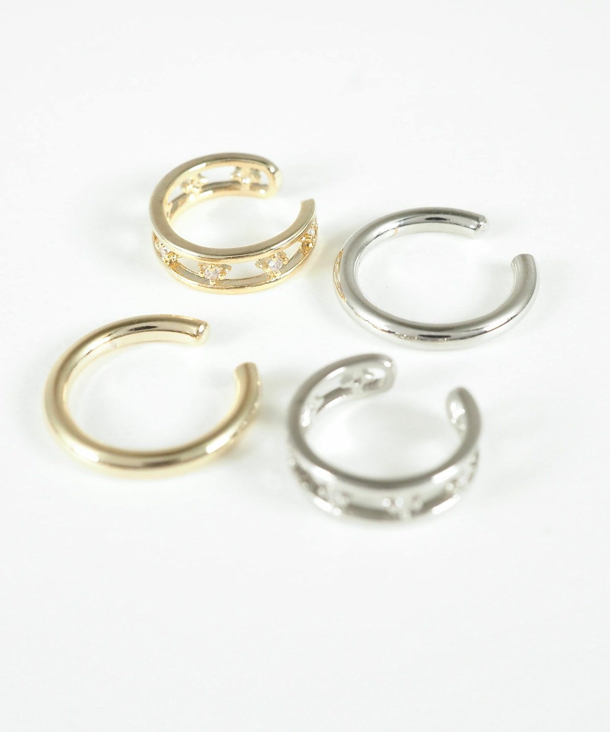 クラシカルビジュー×メタルセットイヤーカフ