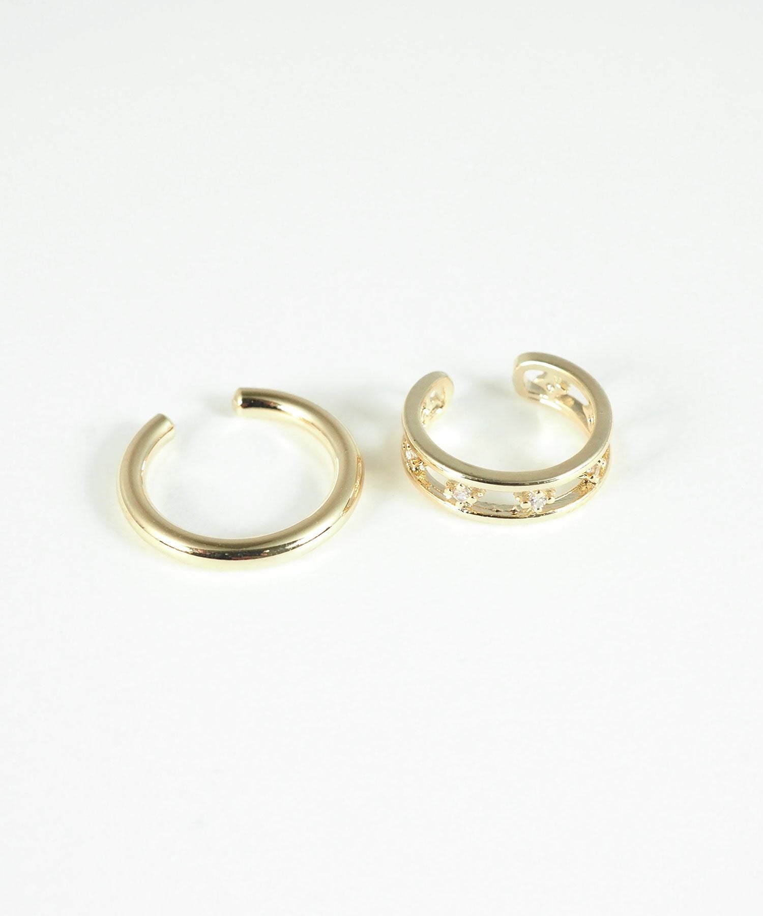 クラシカルビジュー×メタルセットイヤーカフ