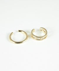 クラシカルビジュー×メタルセットイヤーカフ