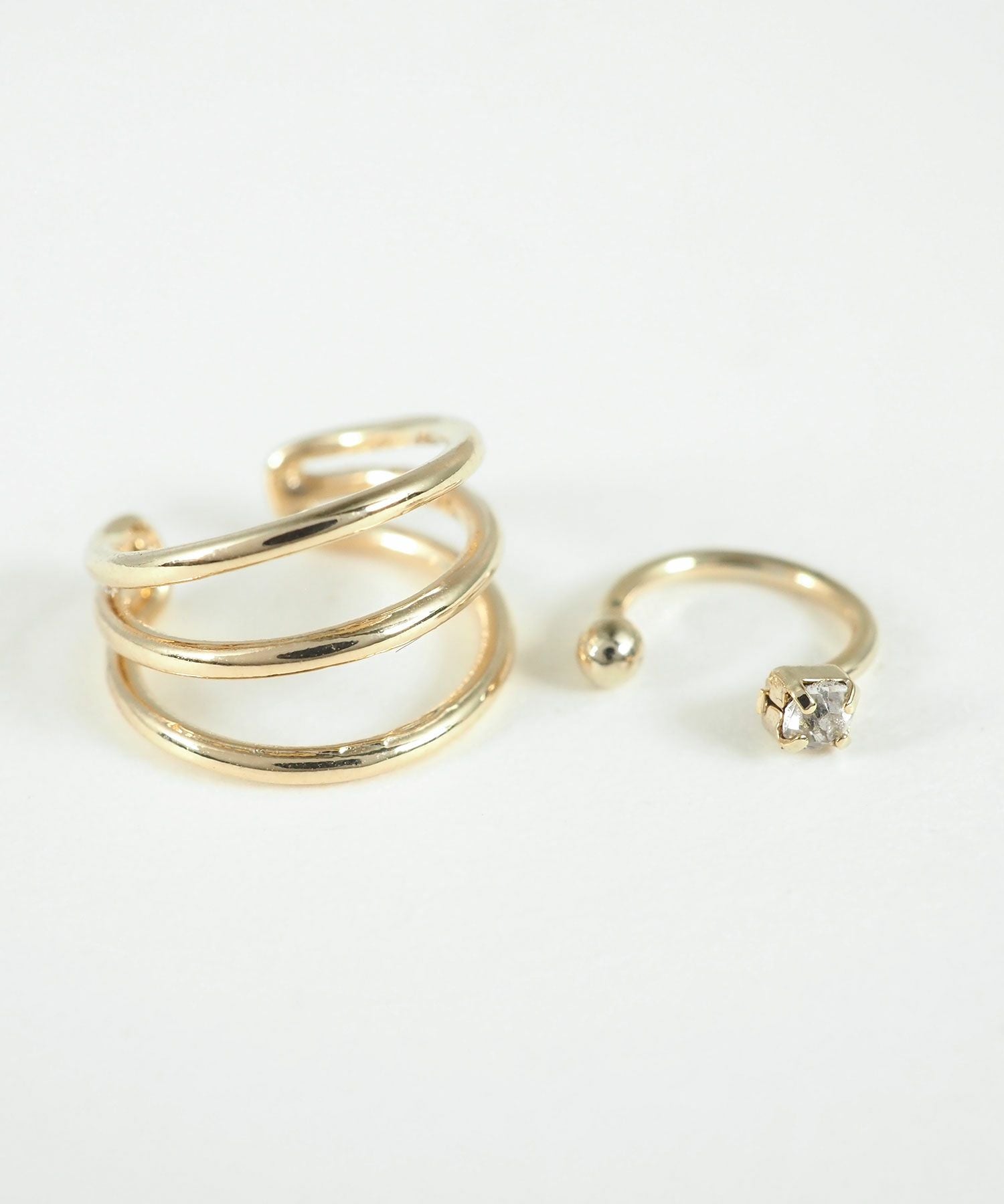 トロワライン×ポイントビジューセットイヤーカフ