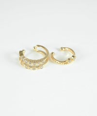 シャイニーレイヤード×ライトビジューセットイヤーカフ