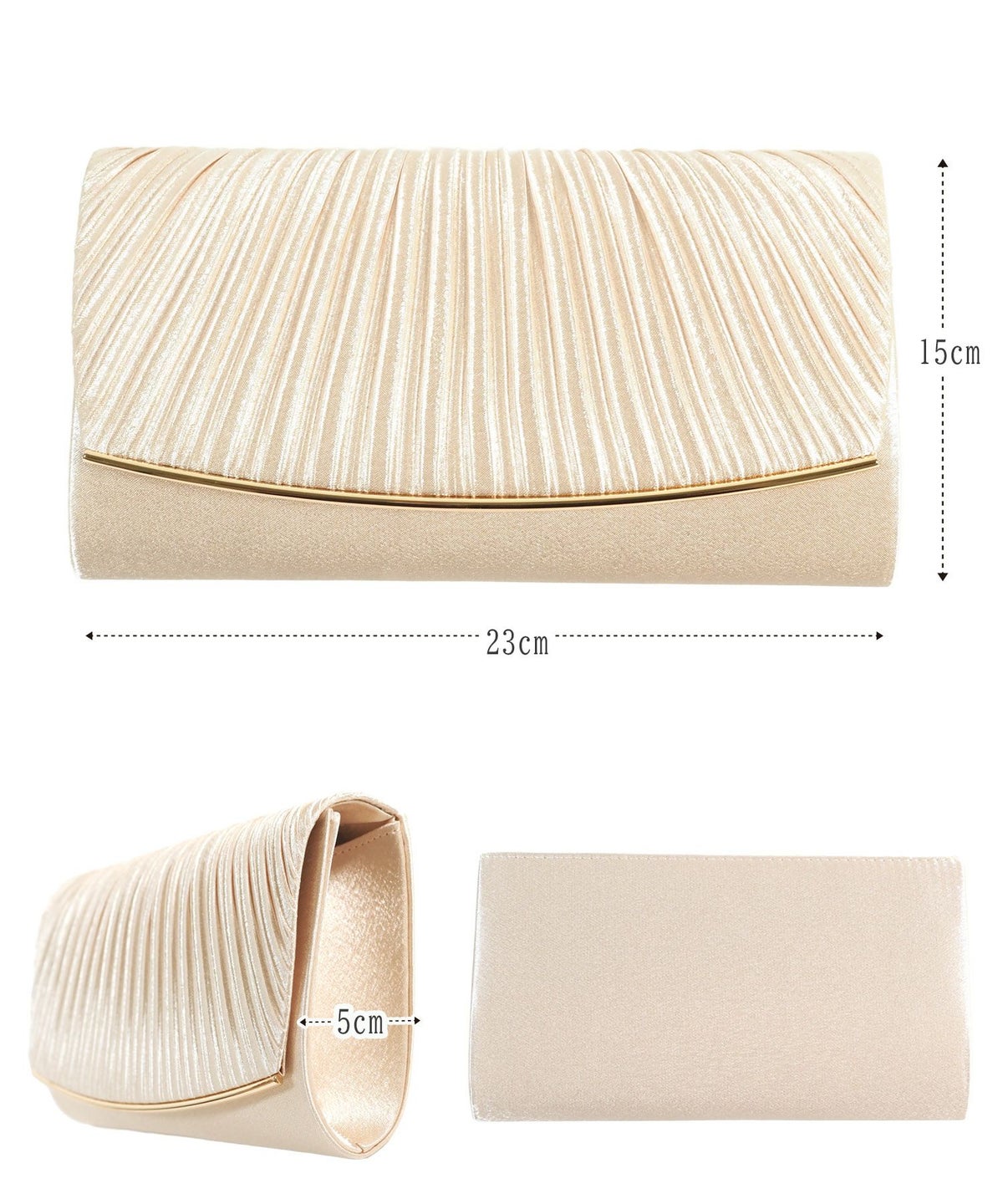 2wayサテンプリーツクラッチバッグ