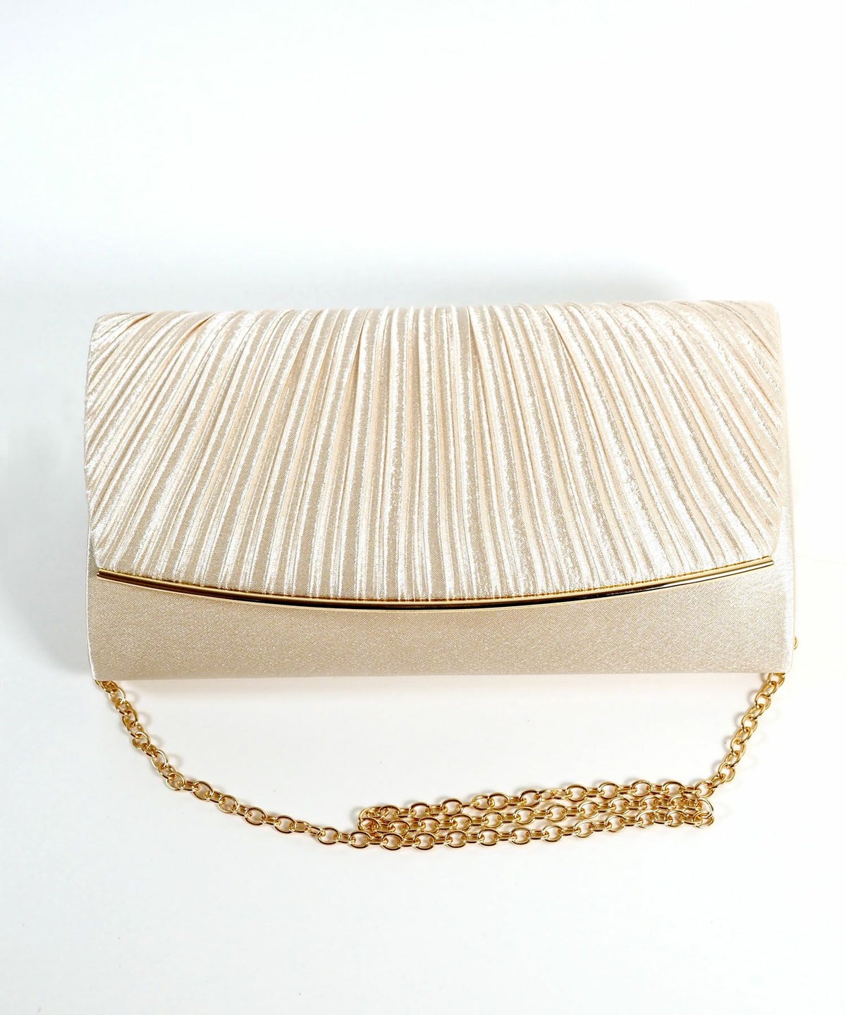 2wayサテンプリーツクラッチバッグ