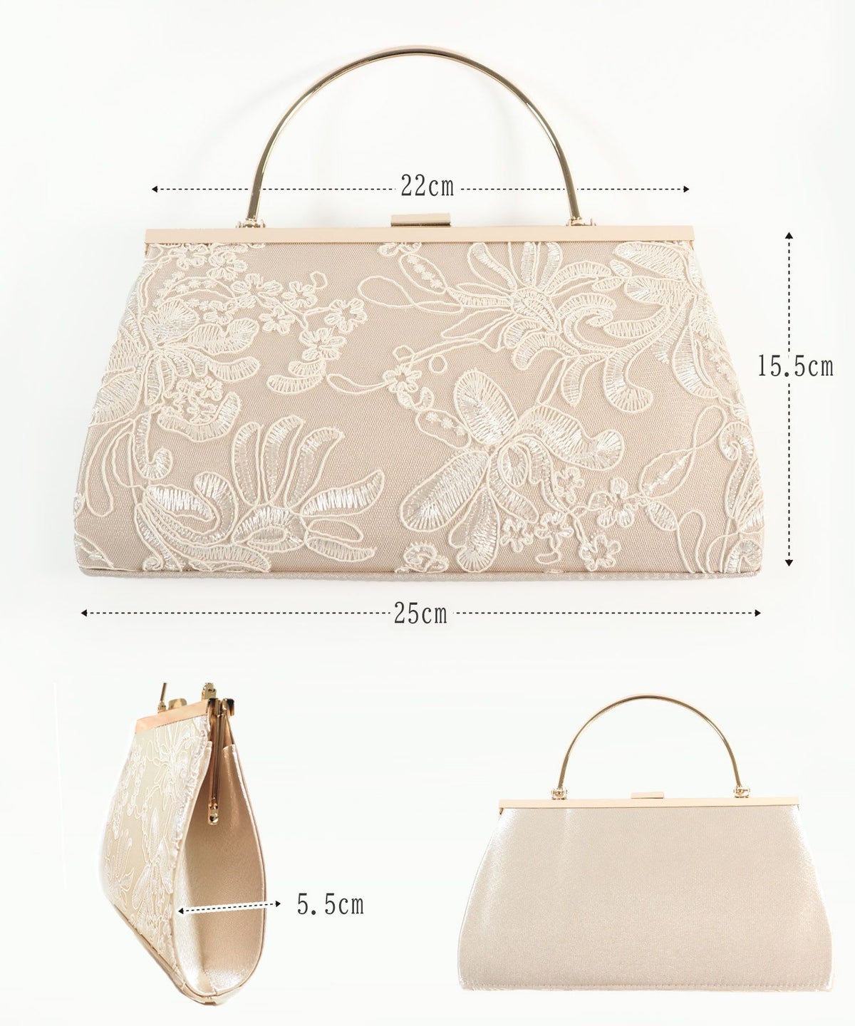 メタルハンドルオケージョンバッグ