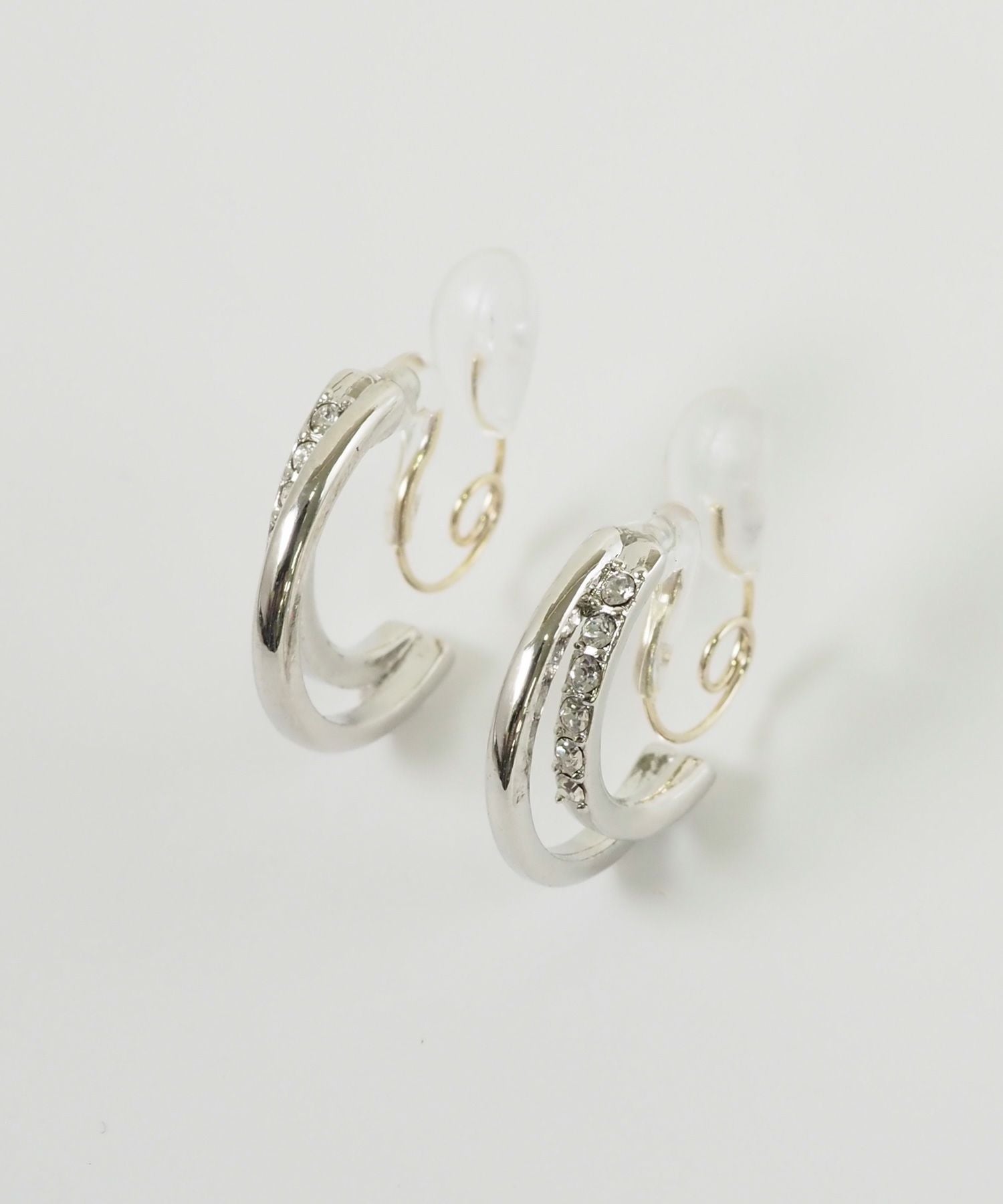 【web限定】ルミストーンフープクリスタルループフィットイヤリング【Lumirise】