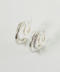 【web限定】ルミストーンフープクリスタルループフィットイヤリング【Lumirise】