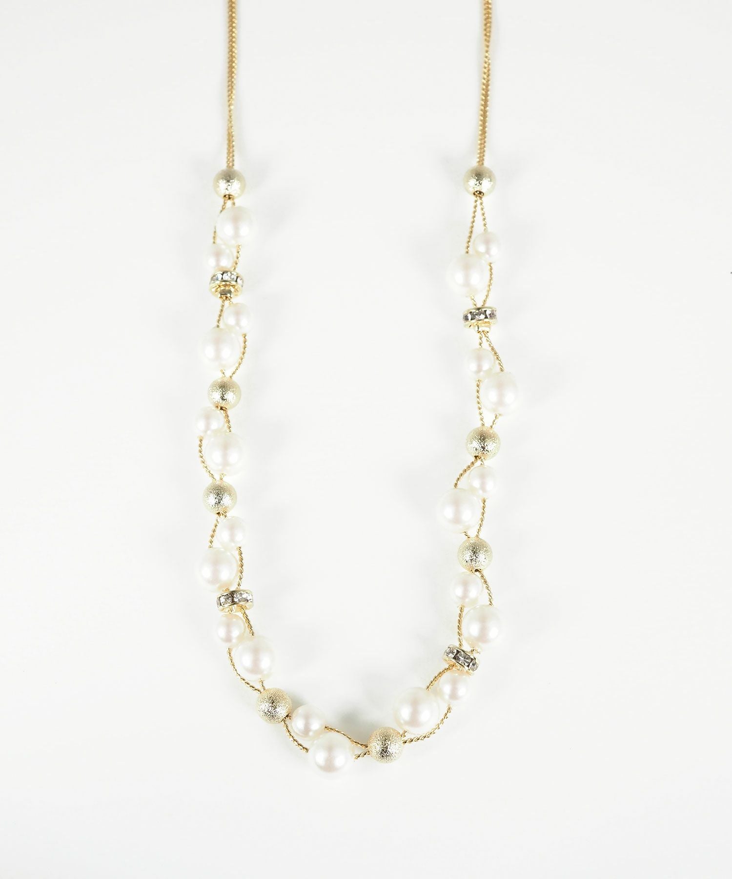 パール×メタルボールクロッシングネックレス【MUK voyalibre】