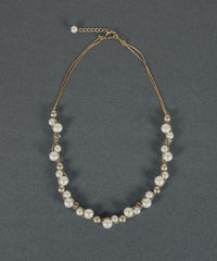 パール×メタルボールクロッシングネックレス【MUK voyalibre】