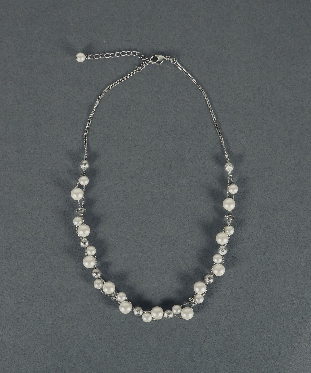 パール×メタルボールクロッシングネックレス【MUK voyalibre】