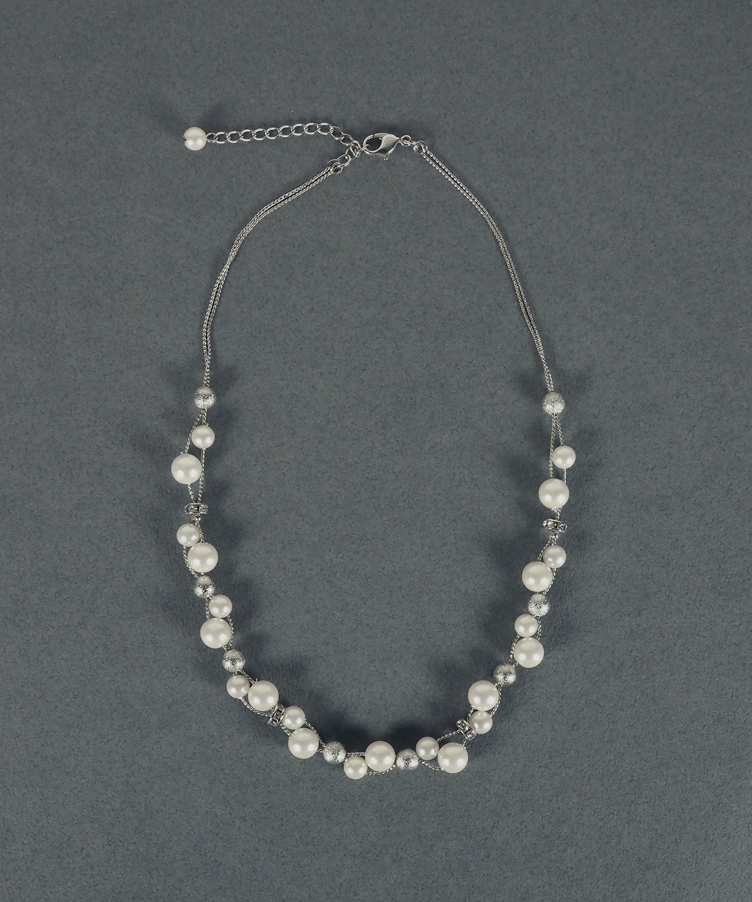 パール×メタルボールクロッシングネックレス【MUK voyalibre】