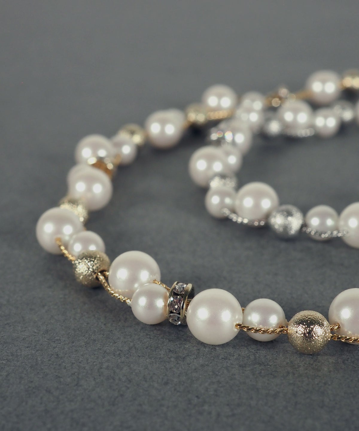 パール×メタルボールクロッシングネックレス【MUK voyalibre】