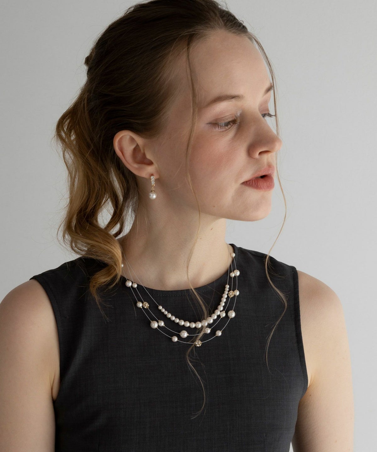 スリーグレインズパールチタンポストピアス【MUK voyalibre】