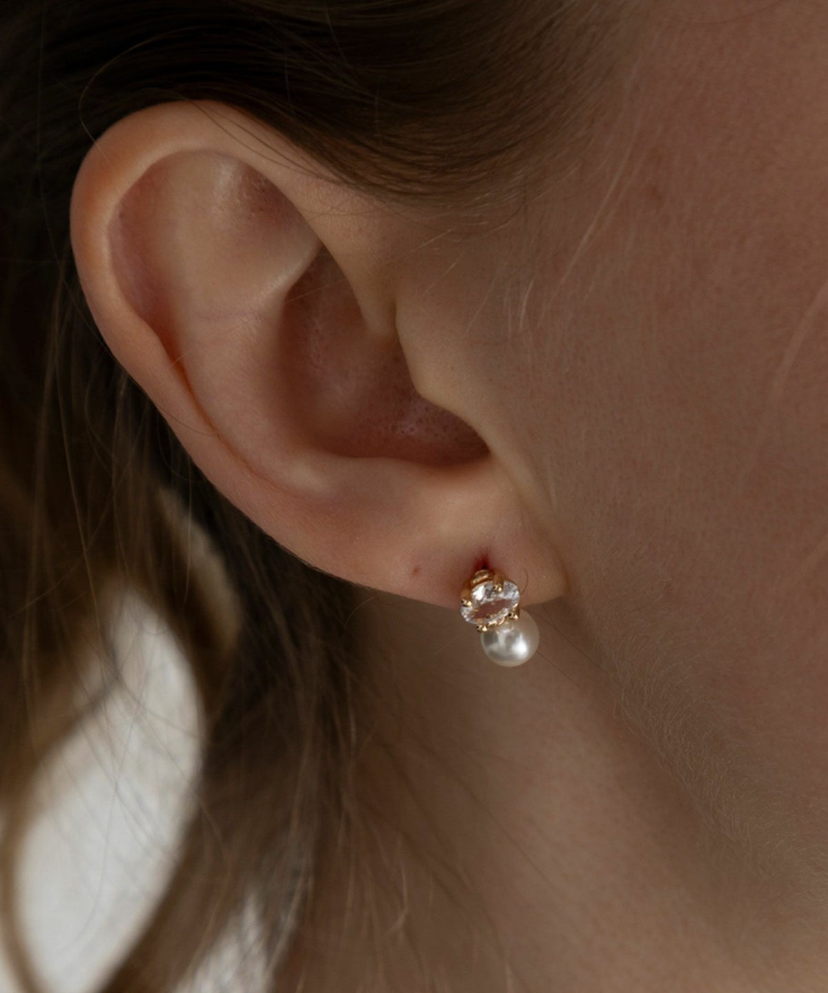 ミニマルストーンパールチタンポストピアス【MUK voyalibre】