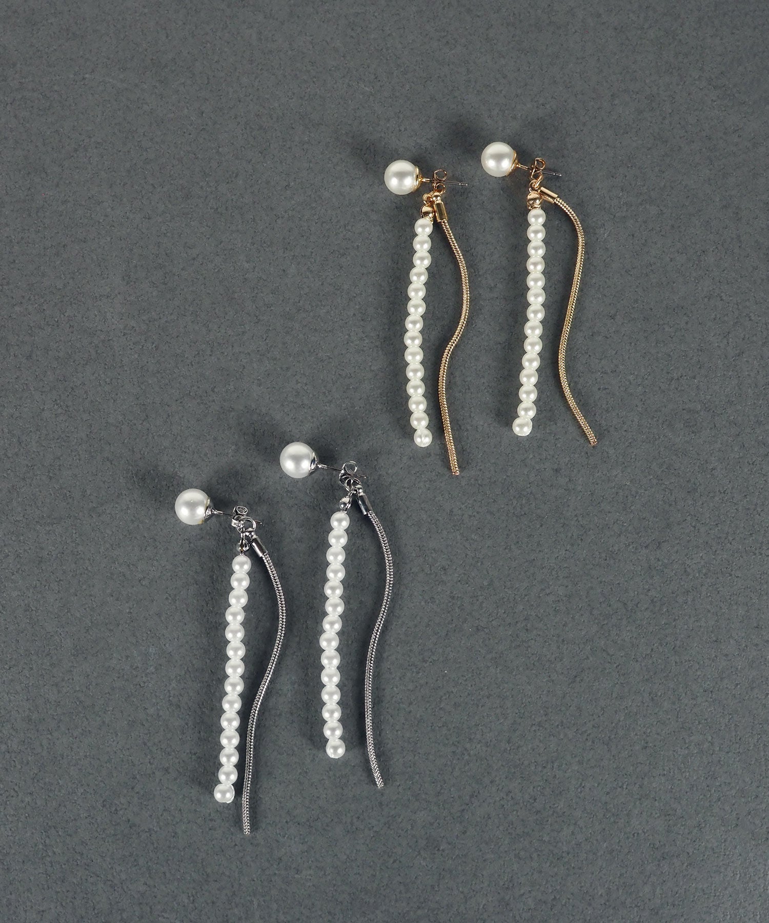 パールラインロングチタンポストピアス【MUK voyalibre】