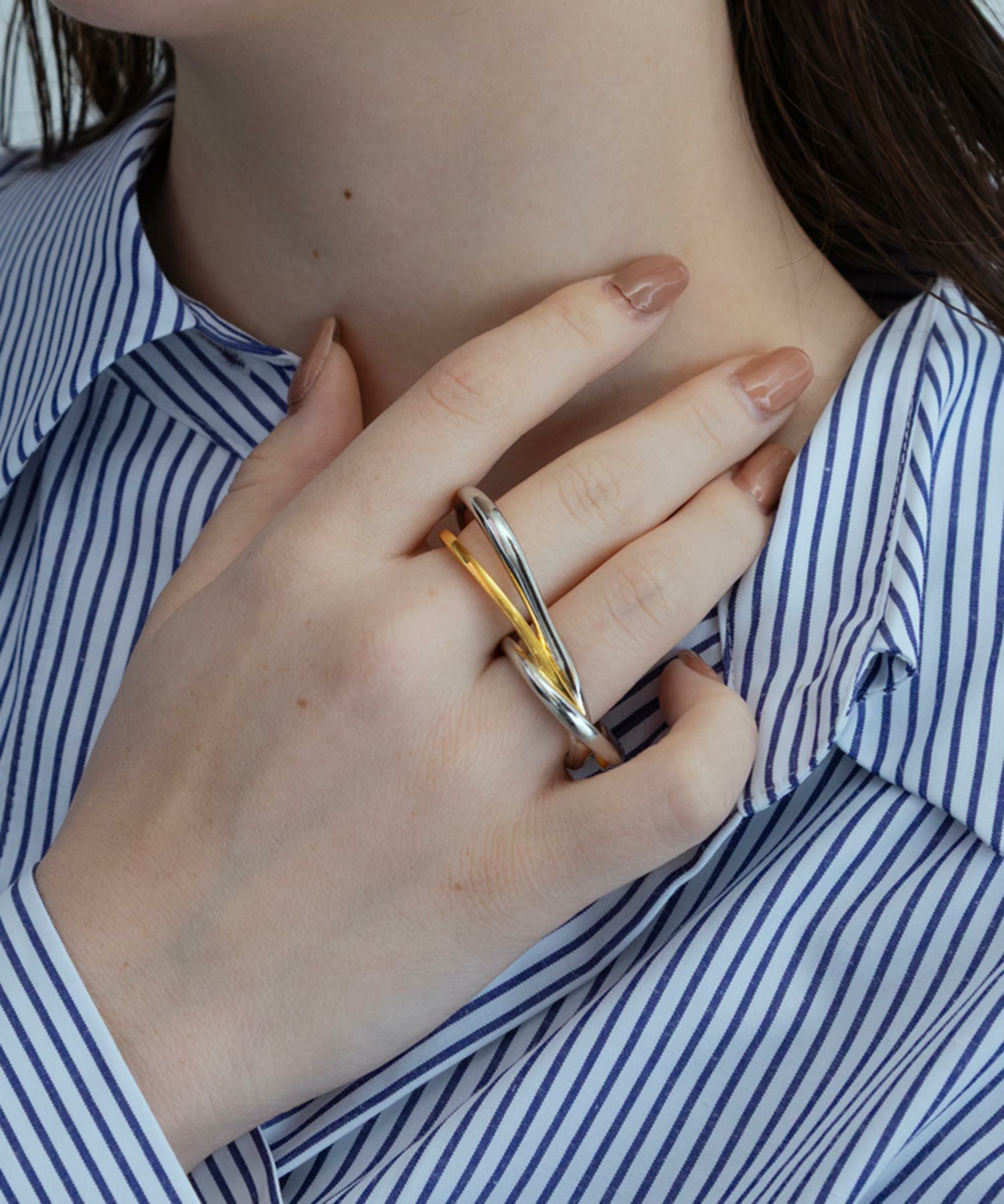 ボリュームメタルダブルリング