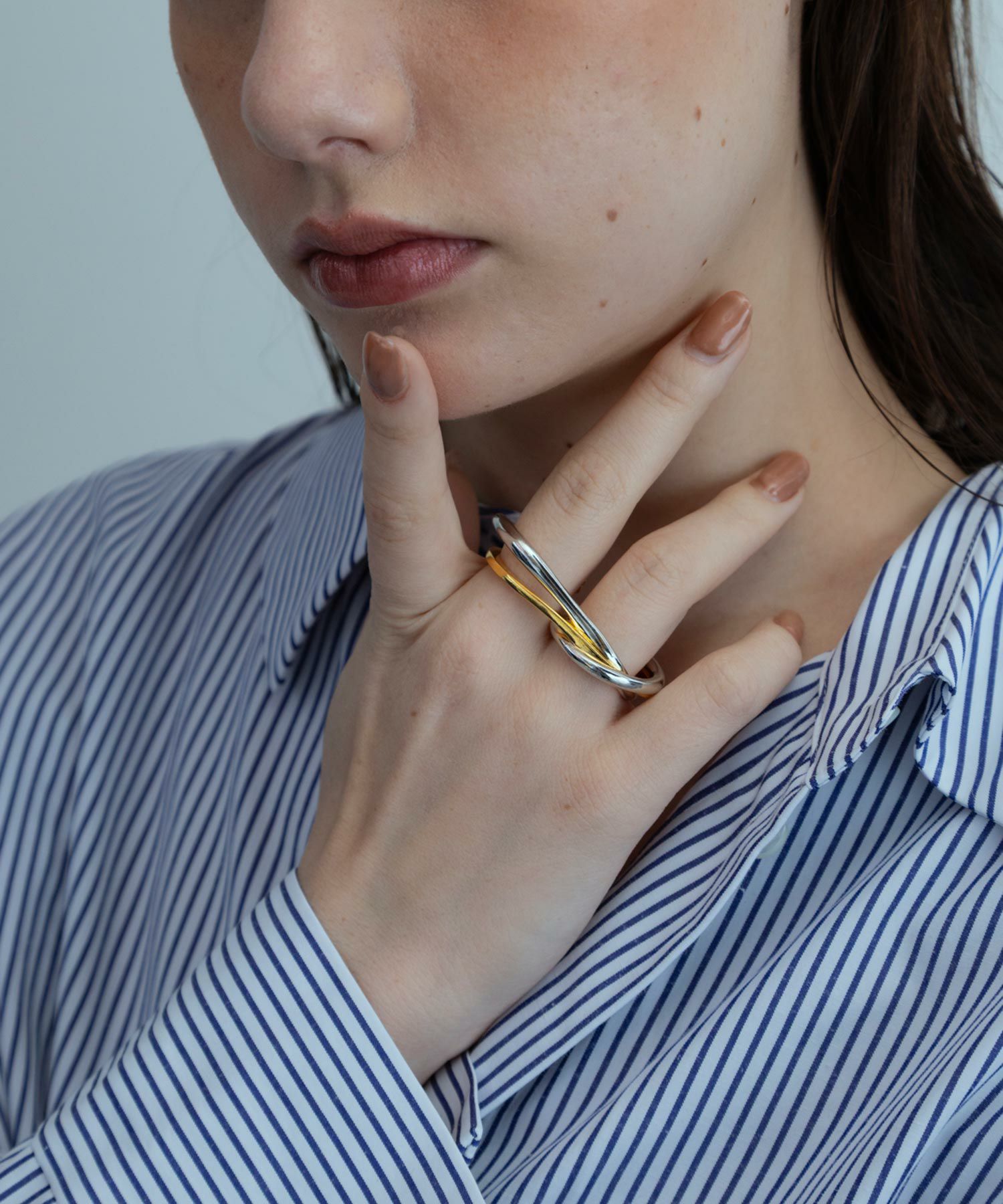 ボリュームメタルダブルリング