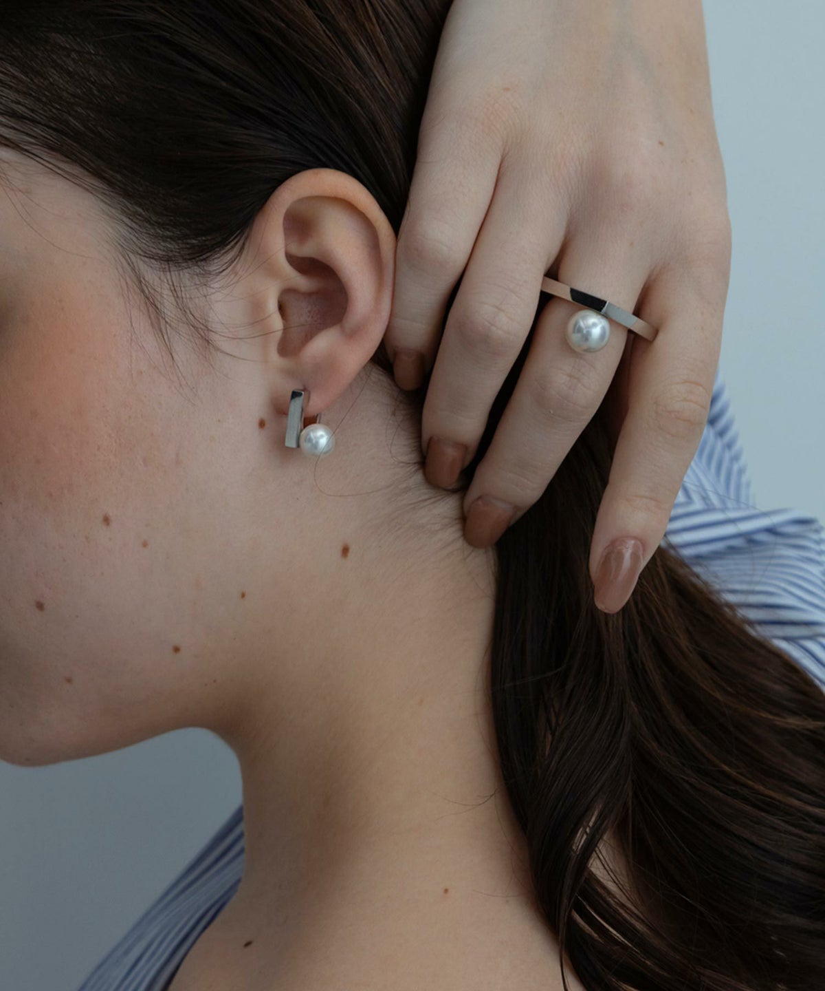 ポリッシュシェルパールスクエアリング