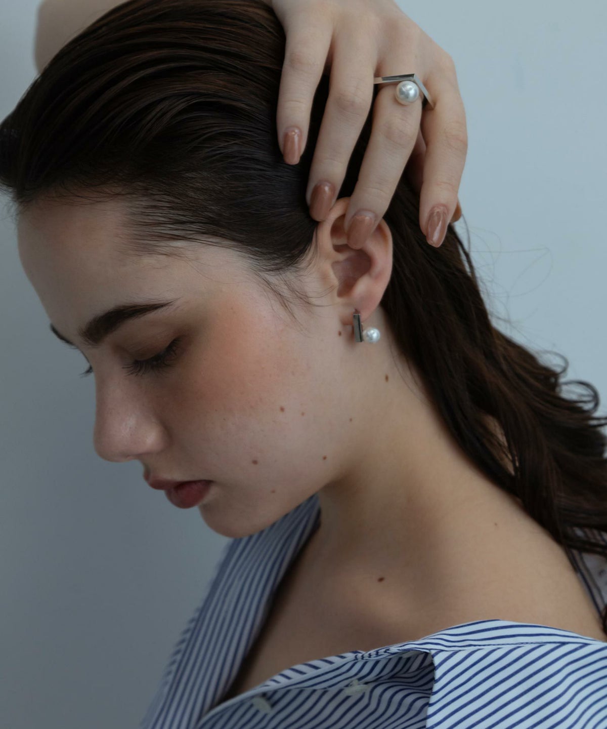 ポリッシュシェルパールスクエアリング