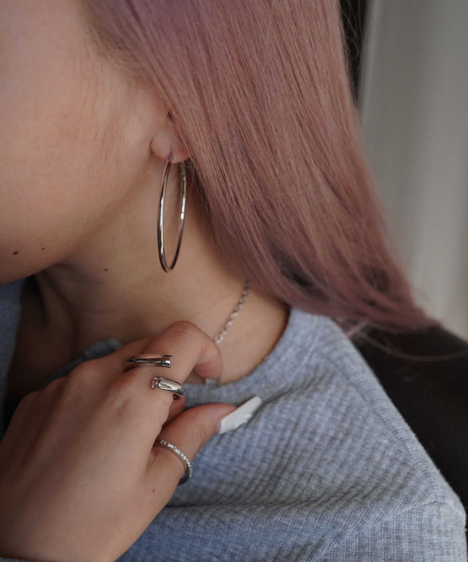 SleekフープチタンポストピアスM