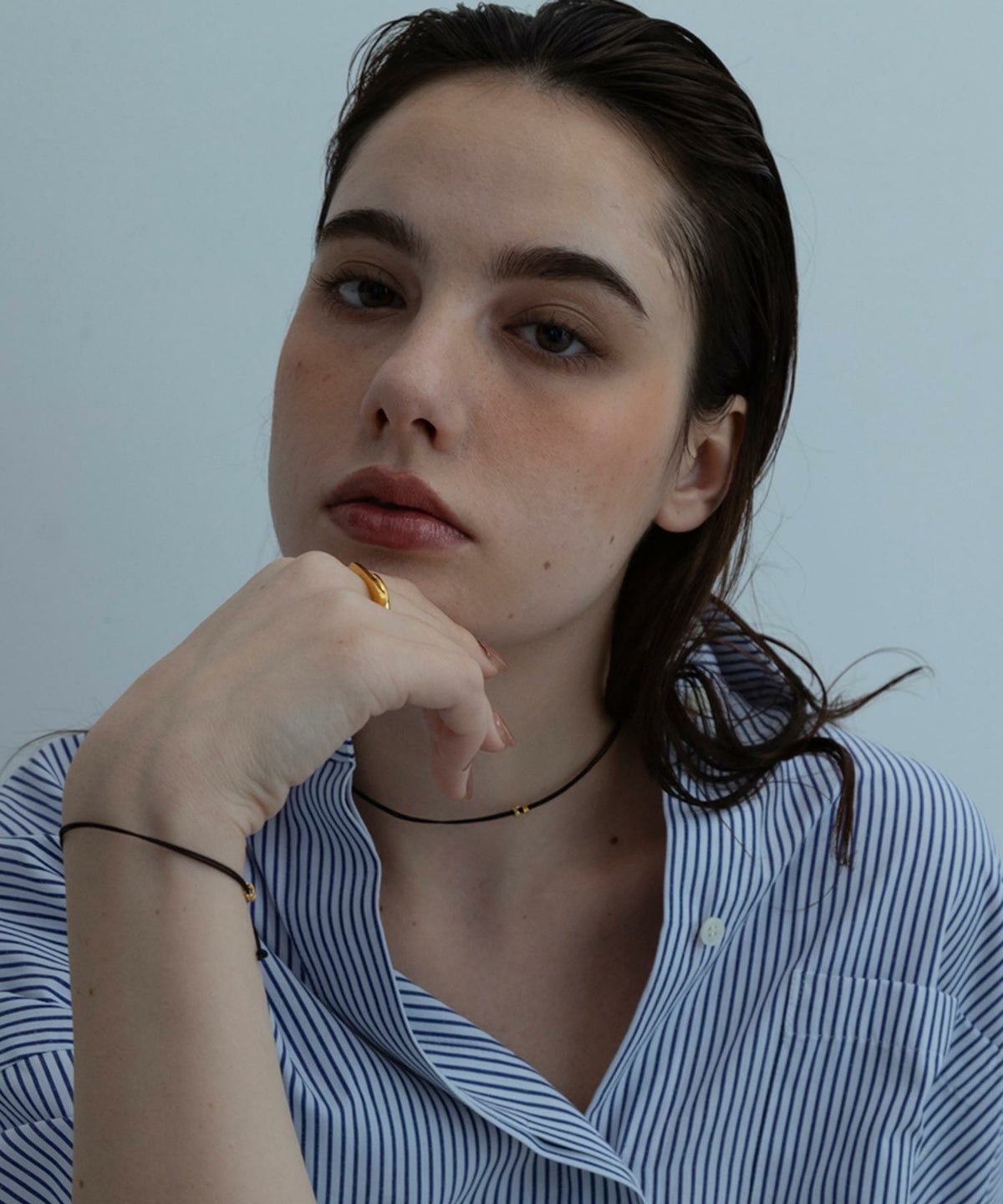 タイニーラインメタルコードネックレス