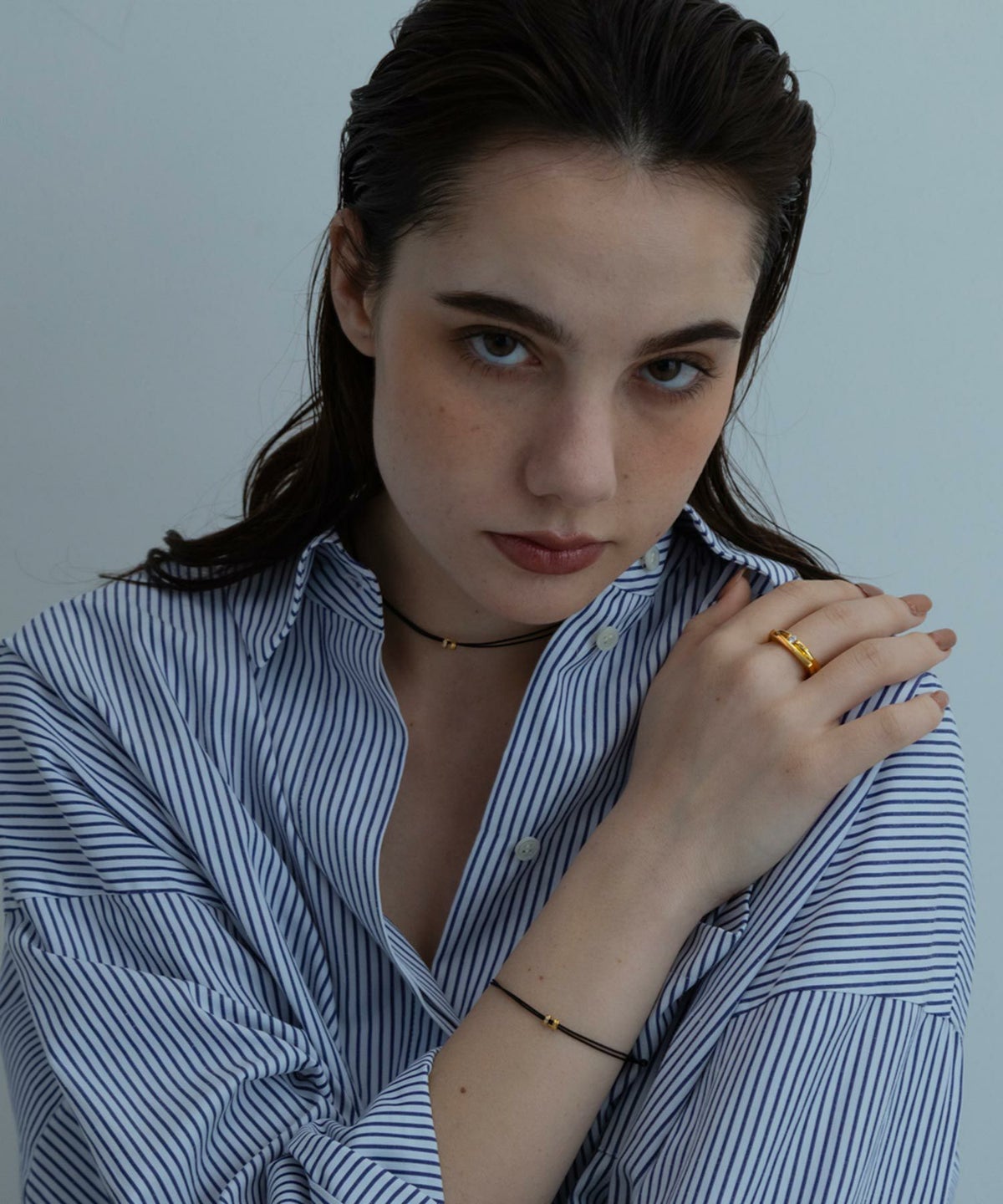 タイニーラインメタルコードネックレス