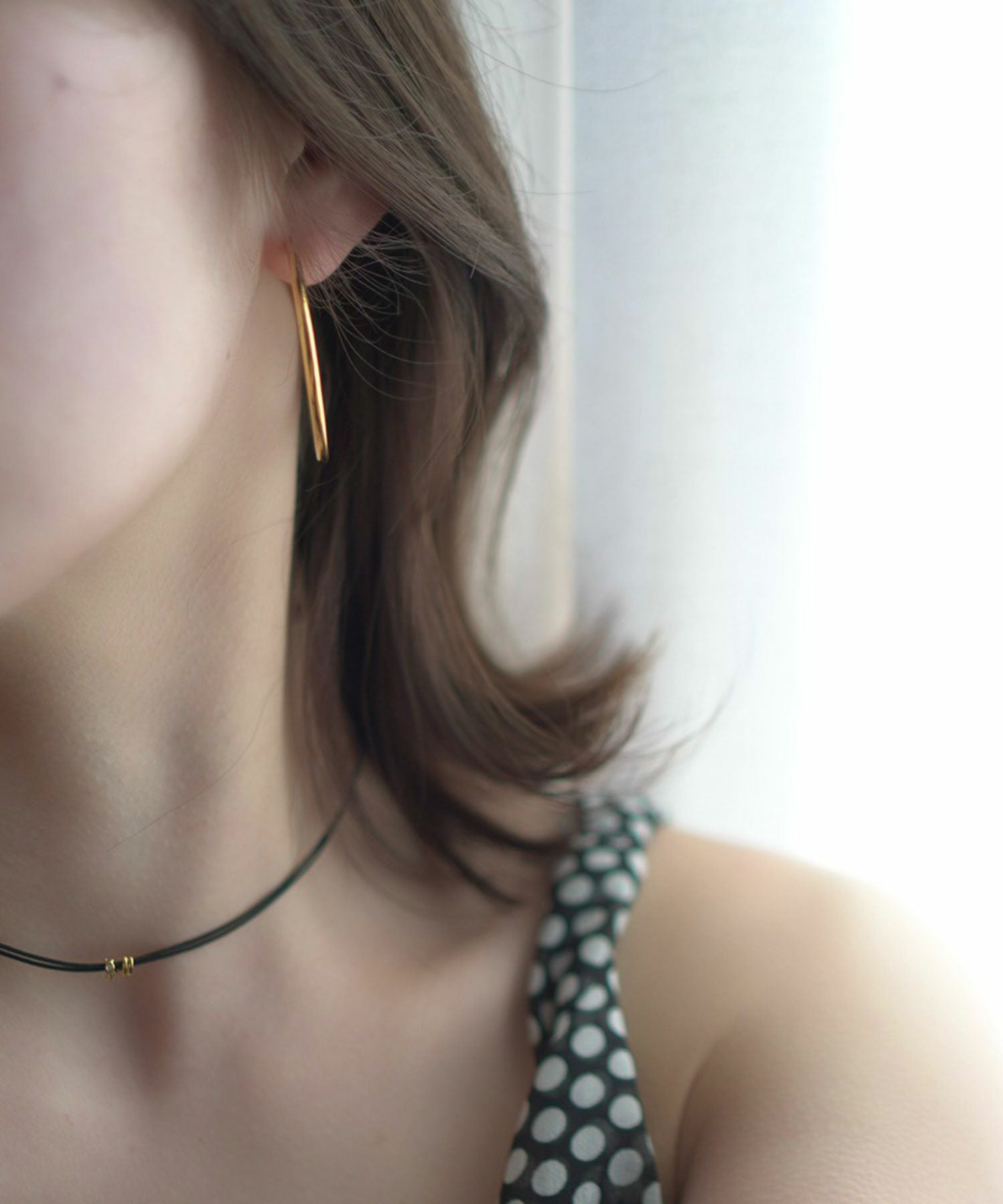 タイニーラインメタルコードネックレス