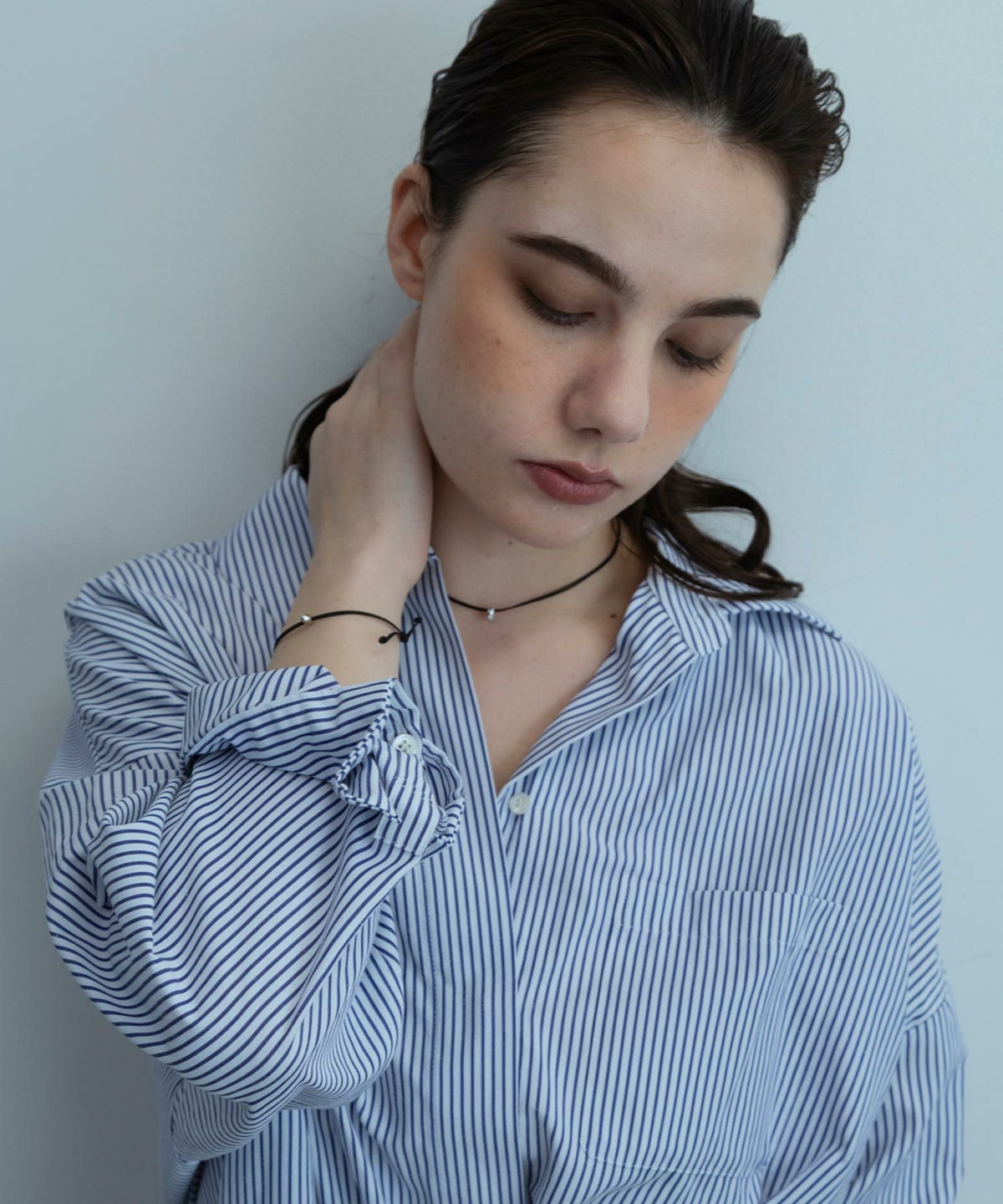 タイニードロップメタルコードネックレス