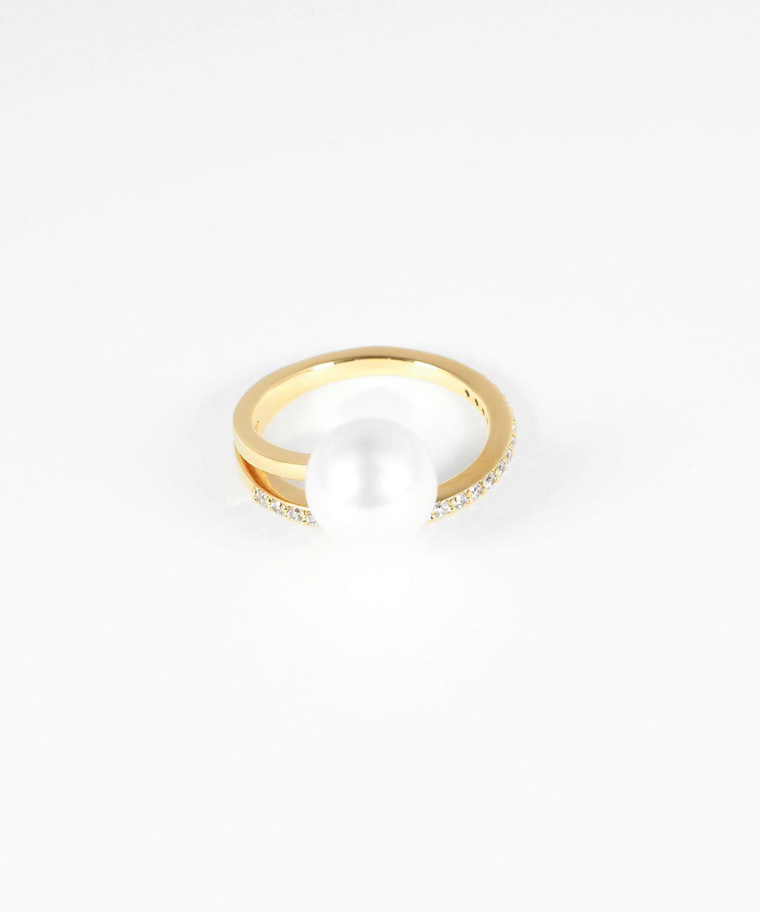 ポリッシュシェルパールカーブリング【over size ring collection】