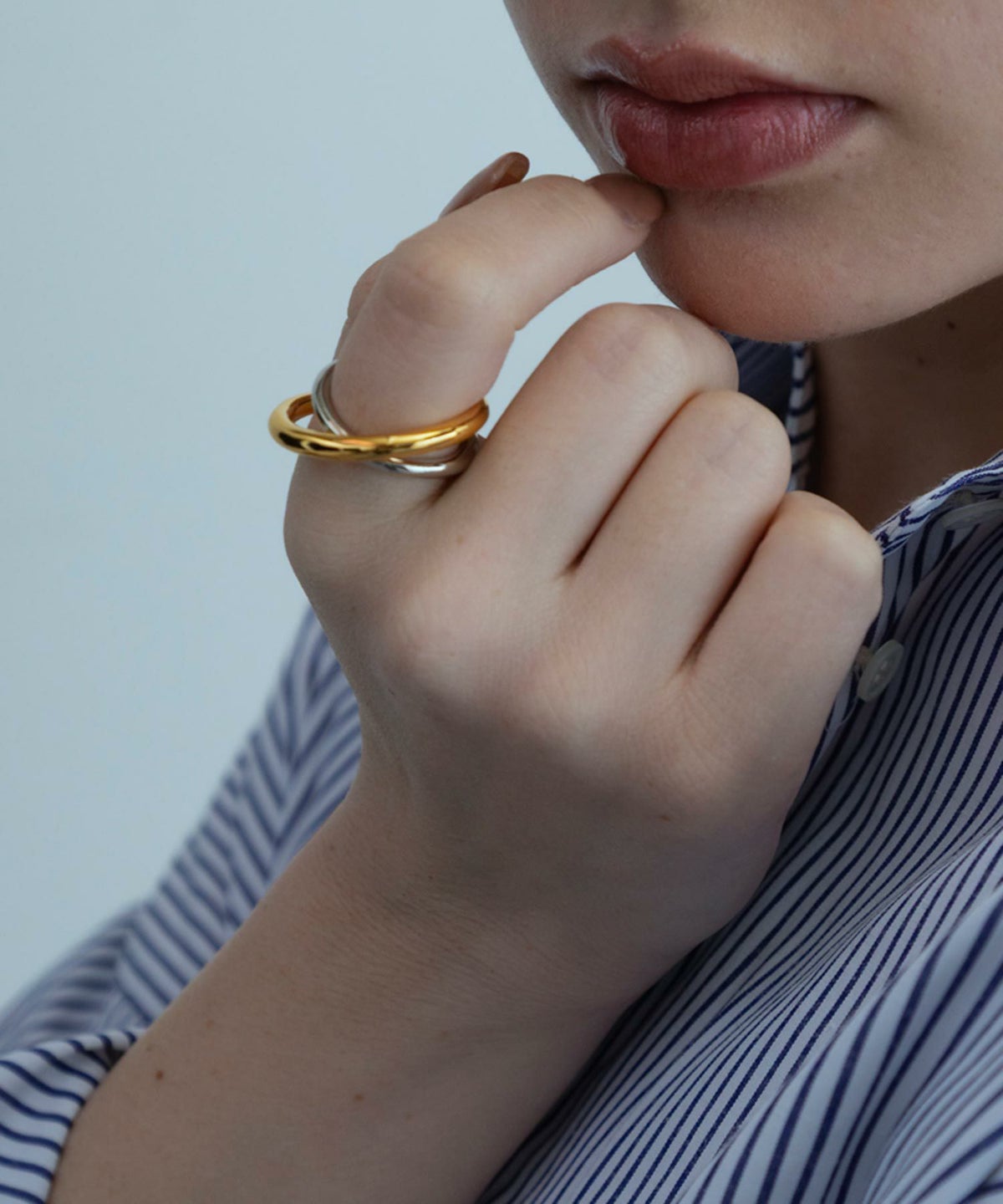 クロスラインリング【over size ring collection】