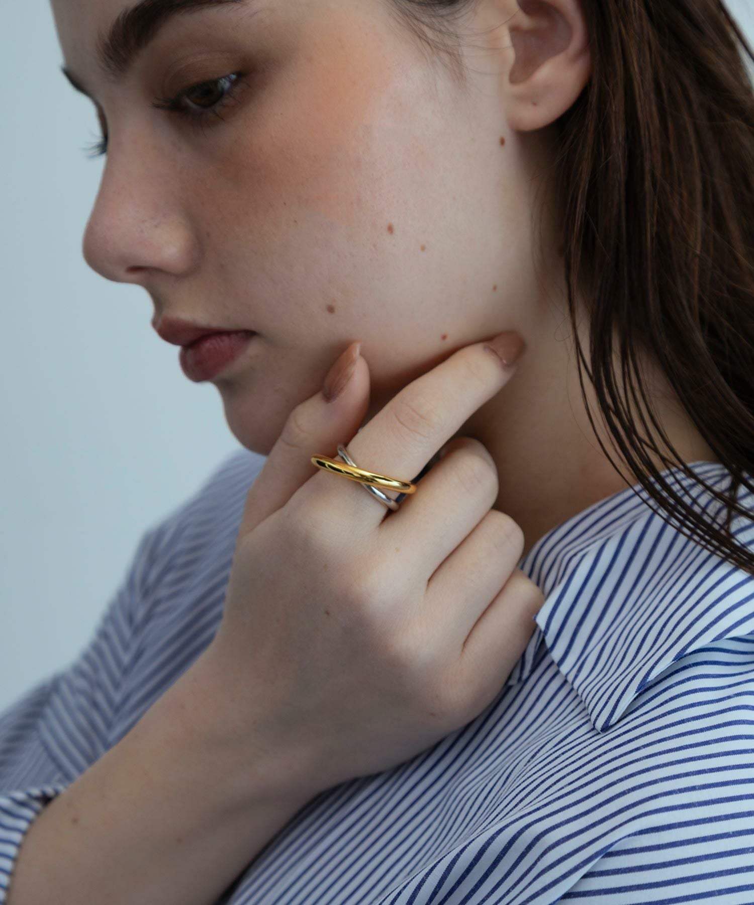 クロスラインリング【over size ring collection】