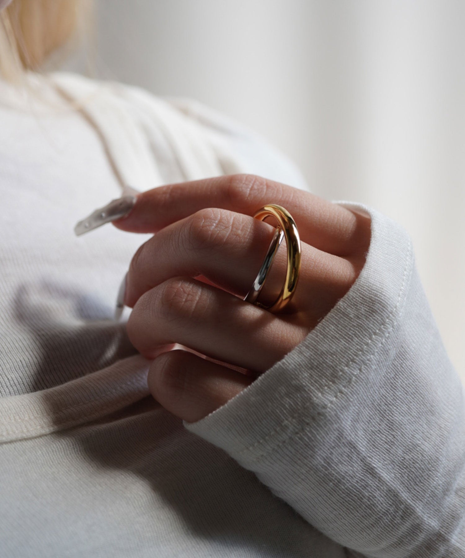 クロスラインリング【over size ring collection】