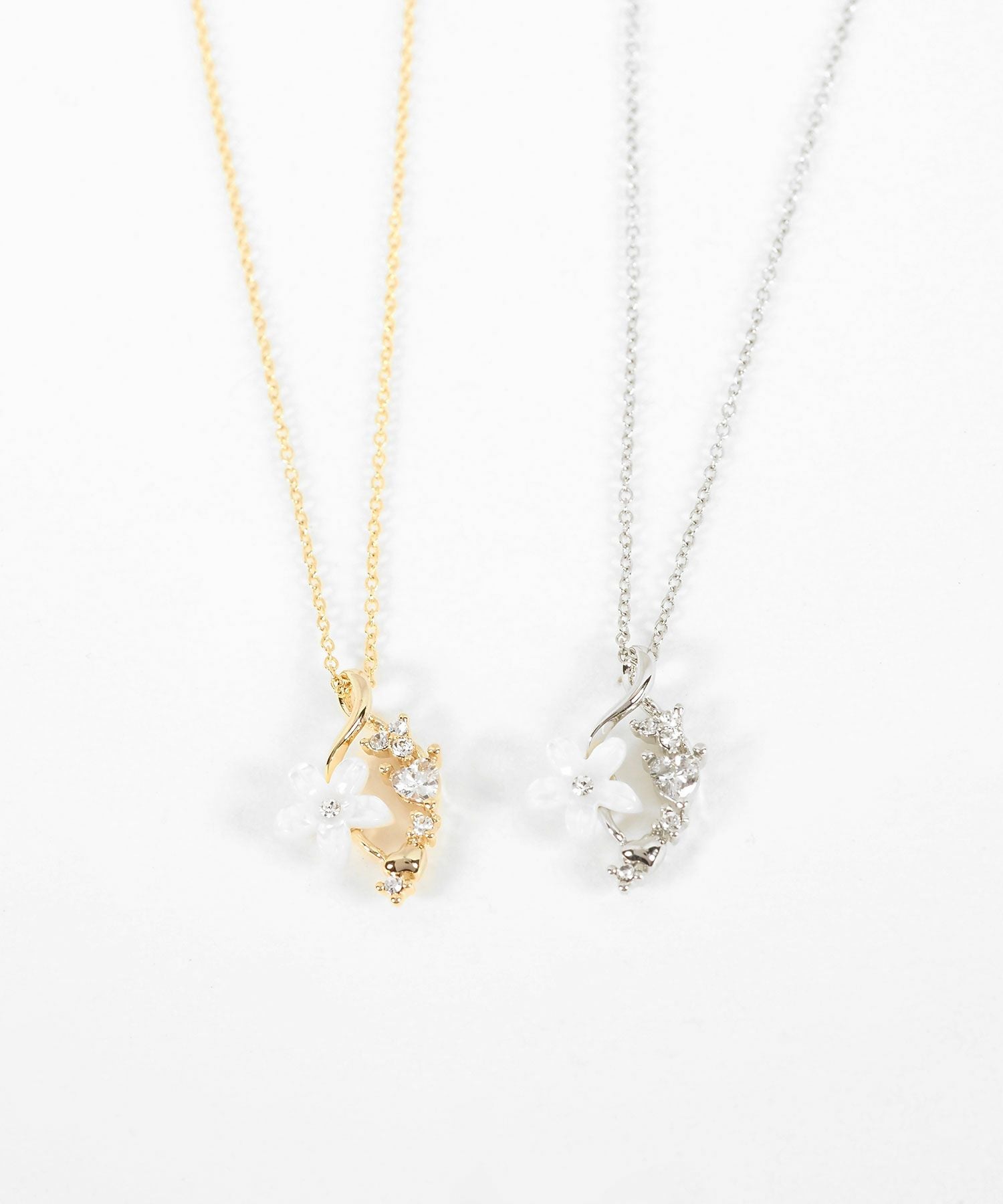 チ*コ様 ハートと花モチーフのロングネックレス　白蝶貝 白蝶貝フラワーハートインセットネックレス | 【公式】MUK ONLINE SHOP