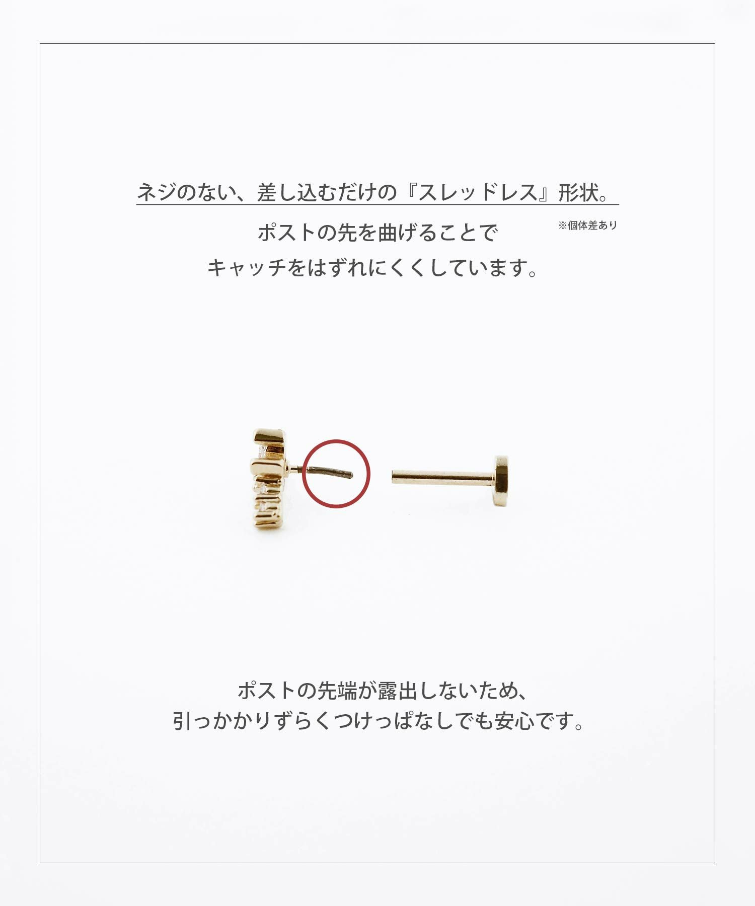 プチマーキススレッドレスサージカルステンレスポストピアス