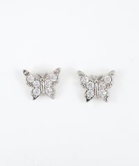 バタフライスレッドレスサージカルステンレスポストピアス