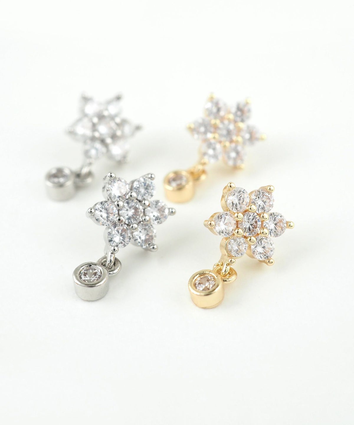 フラワースレッドレスサージカルステンレスポストピアス