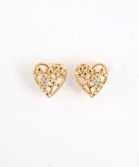 アラベスクハートジルコニアセラミックポストピアス