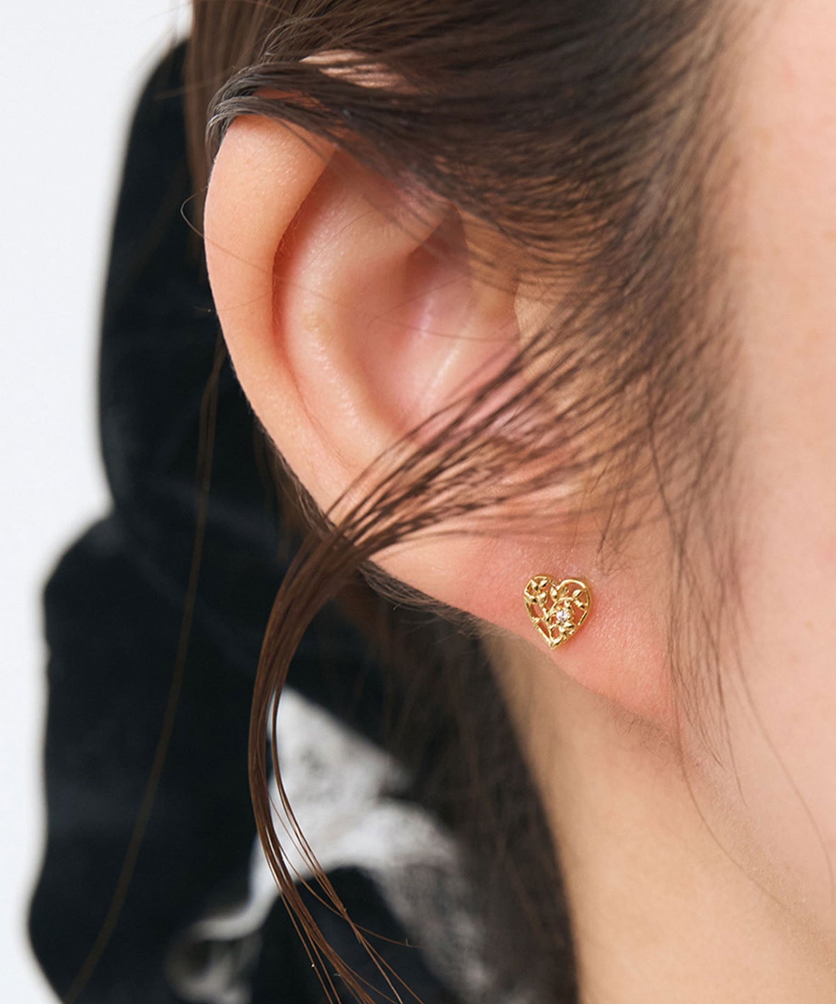 アラベスクハートジルコニアセラミックポストピアス