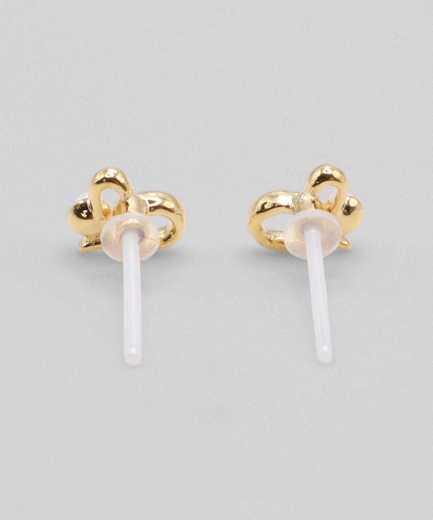 ポイントパールハートセラミックポストピアス