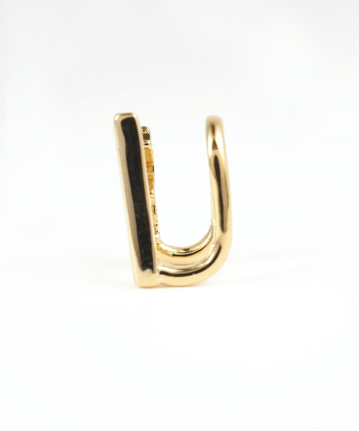 バゲットジルコニア＆バーラウンドメタルイヤリング