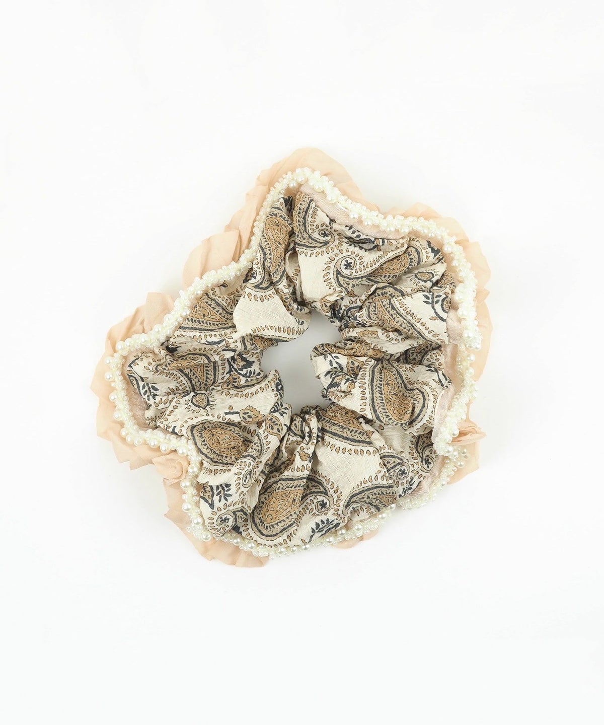 【web限定】オリエンタルフリルビーズシュシュ