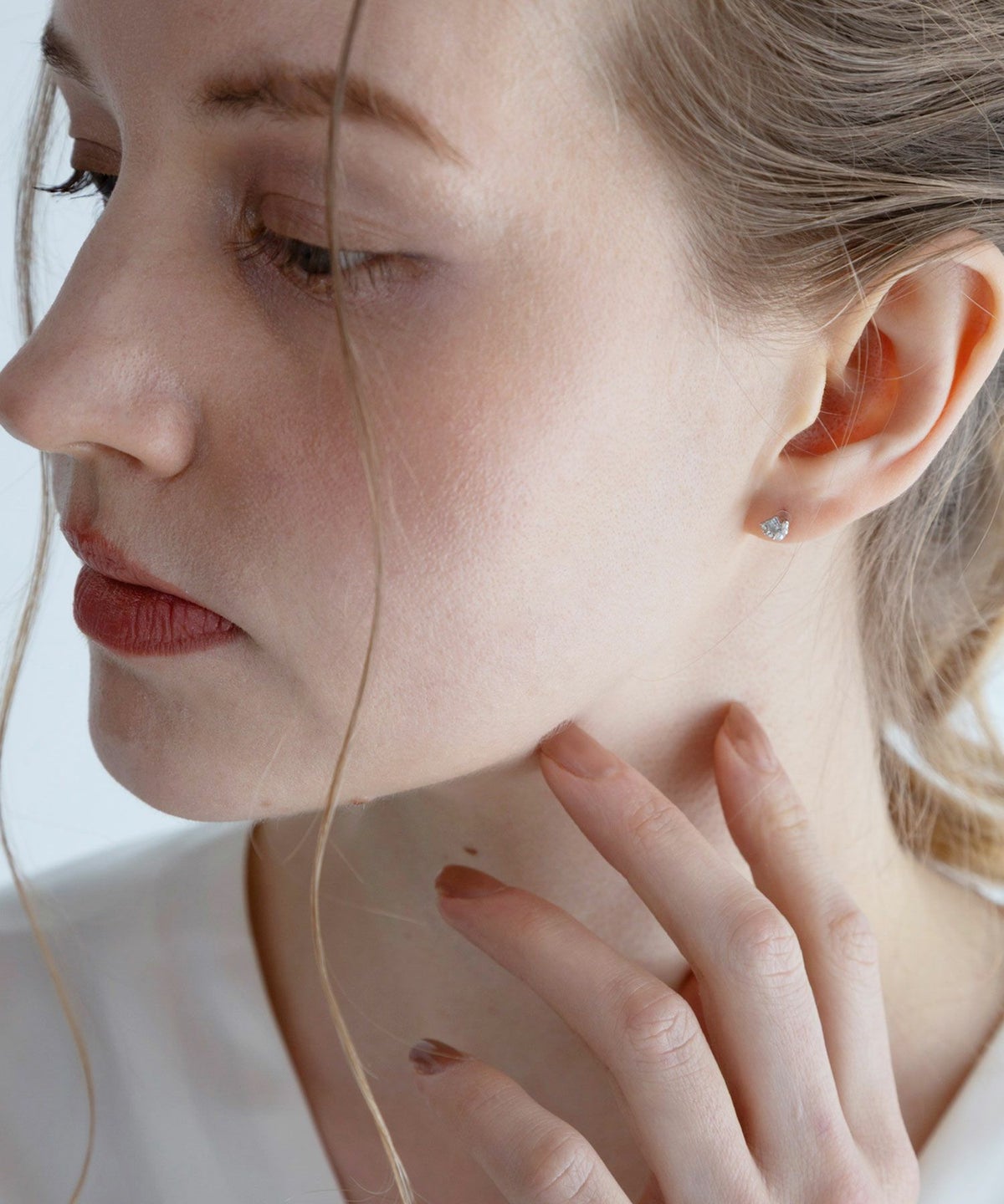 【web限定】ルミストーンハロピュアチタンポストピアス【Lumirise】