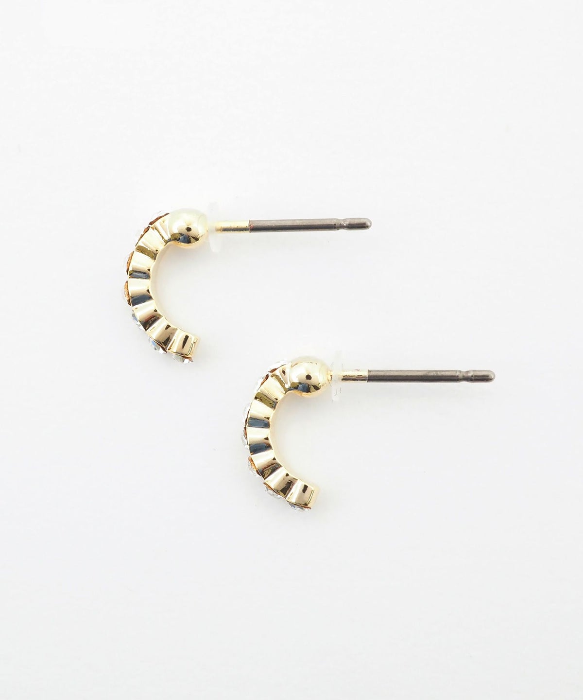 【web限定】ルミパヴェフープピュアチタンポストピアス【Lumirise】