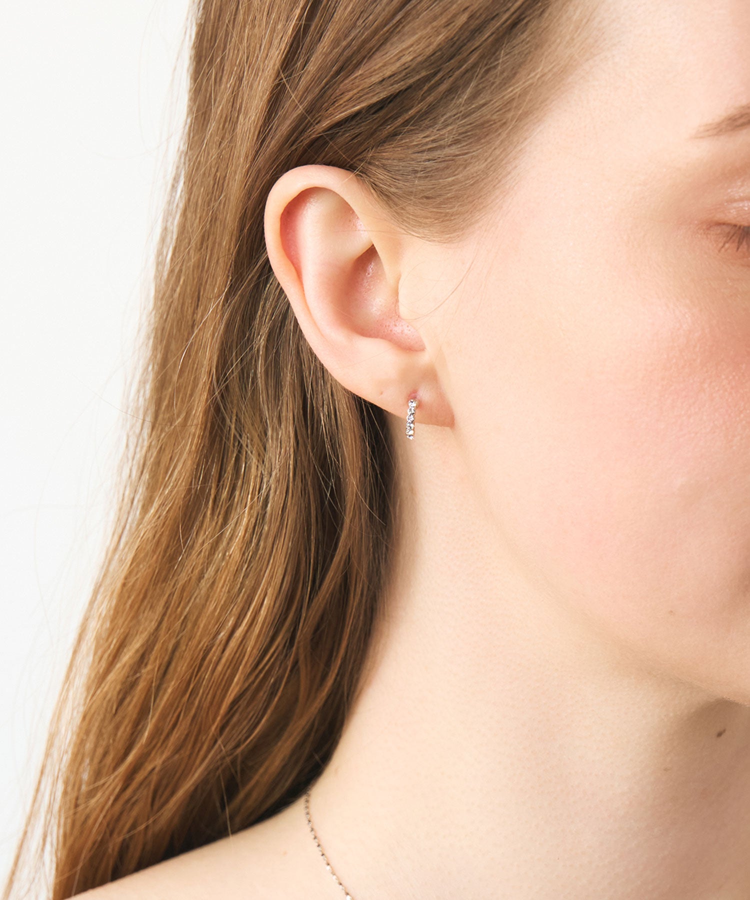 【web限定】ルミパヴェフープピュアチタンポストピアス【Lumirise】