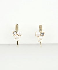 【web限定】ルミバーティカルクラスターノンホールイヤリング【Lumirise】