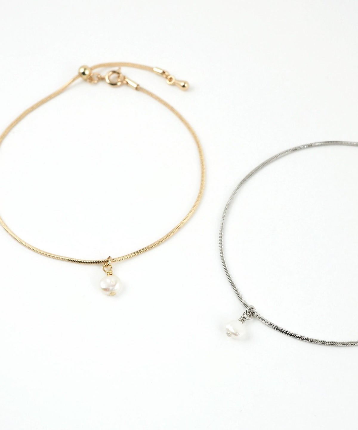 【web限定】淡水パールスネークスライドブレスレット