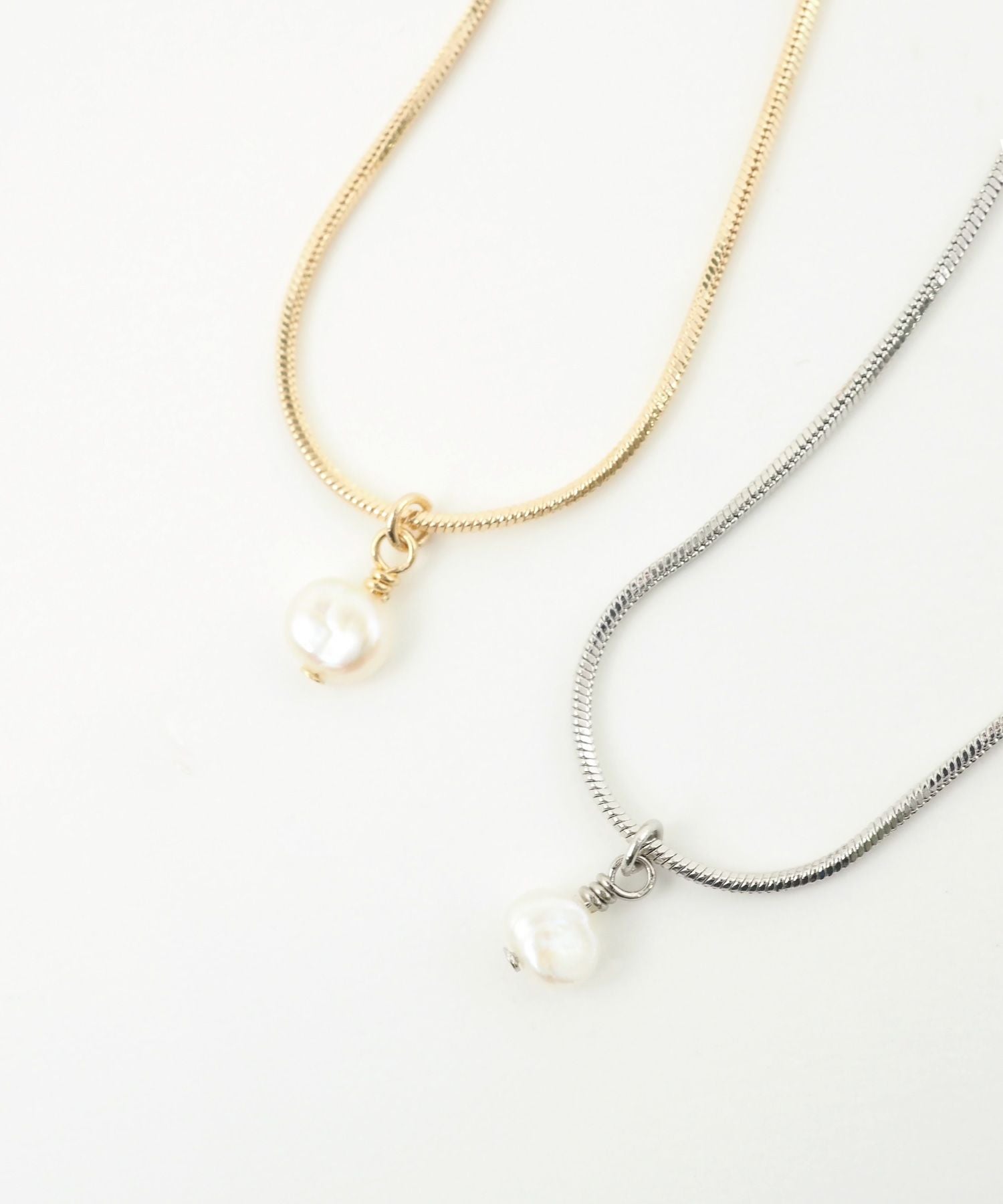 【web限定】淡水パールスネークスライドブレスレット