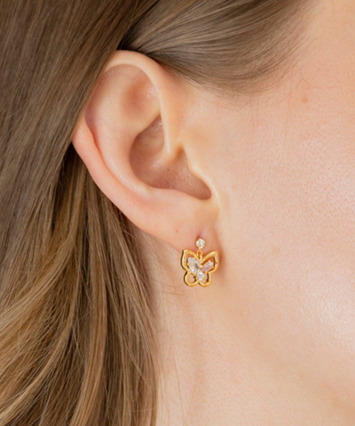 バタフライスイングチタンポストピアス【MUK shady sophy】