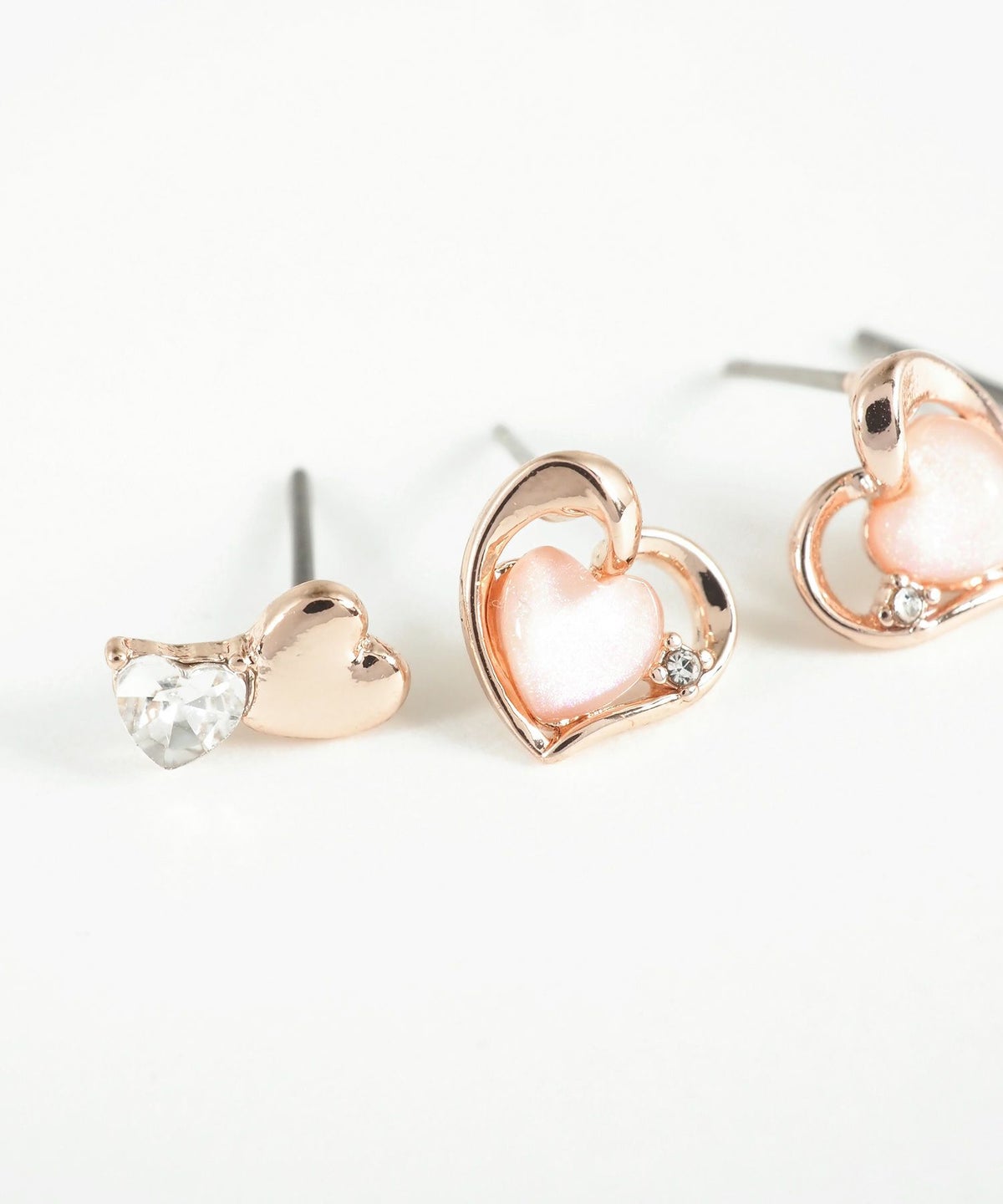 ラメハートセットチタンポストピアス